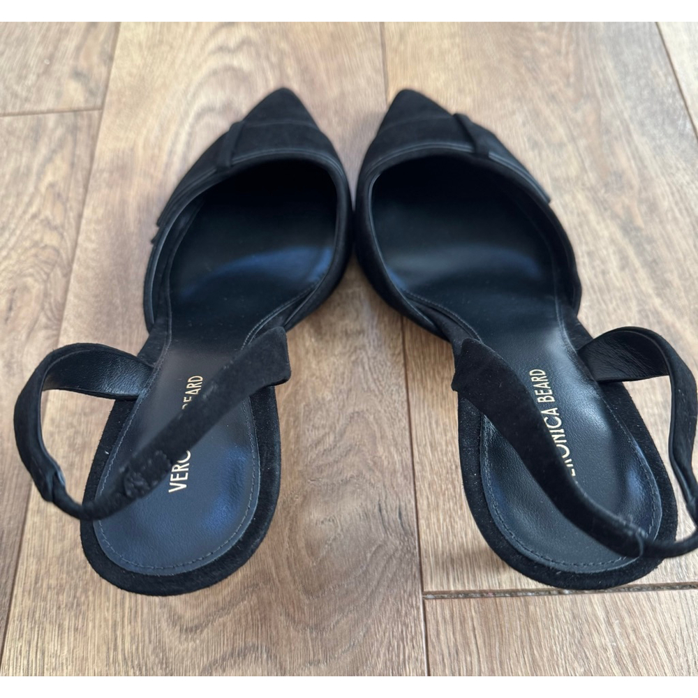 Women's Veronica Beard Black Suede Slingback Heels Size 8.5 - Picture 3 of 7